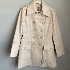 New Vertigo Paris Women's Cream Double-Breasted Coat Size Medium